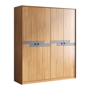 Armario Moderno Minimalista de 4 Puertas de Madera con Puertas Abatibles, Mueble de Dormitorio, Armario Resistente para Adultos - Product Image 2
