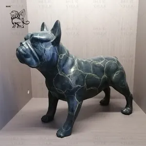 BLVE ev dekor Metal hediyeler ve el sanatları Modern sanat Nordic köpek heykel bronz fransız Bulldog heykeli