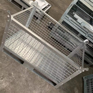 Conteneur en treillis métallique pliable et ventilé en acier premium pour le transport logistique, homologué pour le stockage de rouleaux sur palettes - Product Image 1