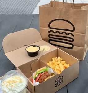 Caja de Papel Personalizada con Relieve, Biodegradable, Impermeable, Portátil, Ecológica y Desechable para Pollo Frito, Hamburguesas, Pescado y Patatas Fritas - Product Image 1