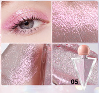 YOUNG VISION Fard à paupières liquide métallique triangulaire, lustre nacré, paillettes fines, transparent scintillant, 5,5 ml, couleur unique