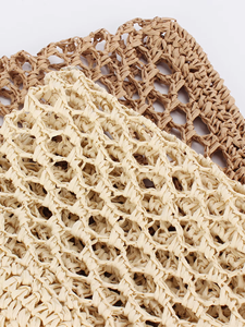 A Generation of Ins Style Hollow Hand-woven Two Zipper <b>Square</b> Rope Handle Daily Leisure Seaside Holiday Lady Bag Tanjing - Product Image 4