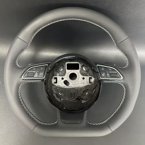 Volante de cuero para Audi <span class=keywords><strong>A3</strong></span> 8V A6 C7 C6 S3 A5 A4 B8 B9 Q7 Q5 RS3 A7 TT S8 Q8 S4 A8 RS7 S5 S6 S7 Q3 Q5 Volante - Product Image 2