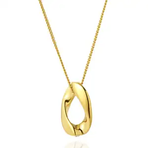 Mobius ring necklace Titanium steel smooth metal not fade fashion high-quality ins clavicle chain