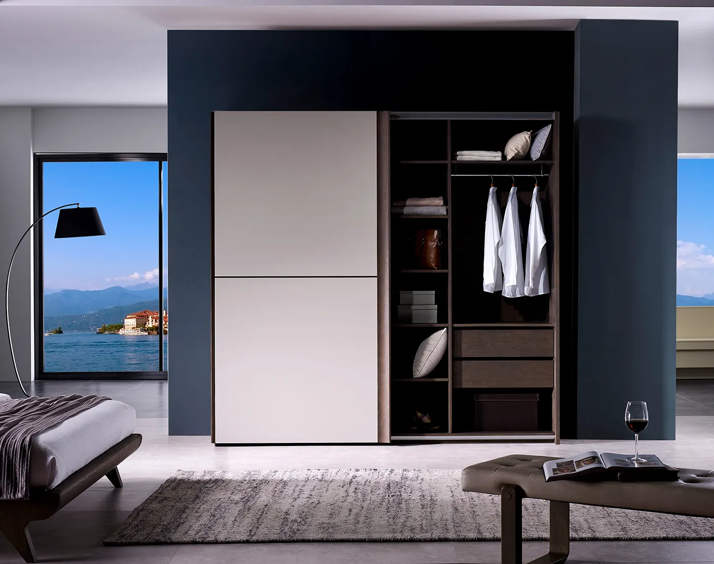 Fábrica personalizada OEM dormitorio pareja muebles almacenamiento elegante madera maciza moderno hogar de madera de lujo de gama alta armario de hotel