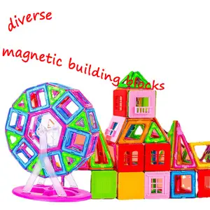 Yeni sıcak satış 3D plastik manyetik yapı taşları set montaj yapı taşları eğitici oyuncaklar çocuklar için manyetik bloklar