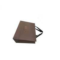 Logo personnalisé de haute qualité, poignée de sac en papier brun doré pour boutique, technologie d'impression offset numérique