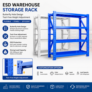 Étagère de stockage en acier ESD légère Leenol, sans boulons, pour entrepôt d'électronique - Product Image 3