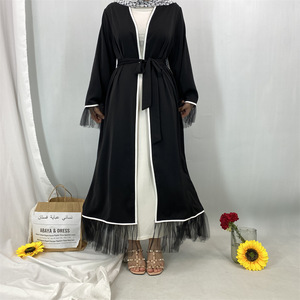 Luxury New Arrival Dubai Abaya Muslim Solid Color <strong>Long</strong> <strong>Dress</strong> Women <strong>Cardigan</strong> - Product Image 1