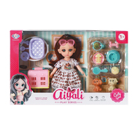 Jouets en plastique miniatures élégants et magnifiques pour enfants, adaptés aux filles, ensemble de poupées à corps solide à 13 articulations de six pouces