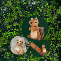 Jouet interactif écologique en peluche pour chien, distributeur de friandises, durable, avec couineur, en forme d'écureuil, jouet de puzzle olfactif pour chien