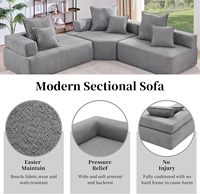 L-förmiges Dreisitzer-Sofa-Set, modern, modular, Apartment Mall-Green, bequeme Polster-Sofakombination für Villen