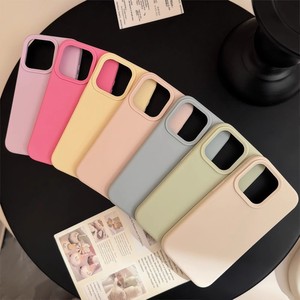 เคสซิลิโคนสีพื้นเรียบหรู ป้องกันการตกกระแทก สำหรับ iPhone 16 15 14 Pro Max พร้อมตัวป้องกันกล้อง - Product Image 1