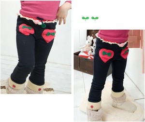 Venta al por Mayor en Línea de Ropa Infantil, Pantalones Largos con Encaje y Estampado de Corazones para Niñas Pequeñas, de Proveedor Chino - Product Image 1
