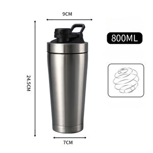 Gobelet à secouer en acier inoxydable 304, thermos de sport et de fitness, bouteille à secouer pour protéines en poudre - Product Image 2