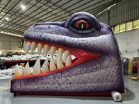 Tunnel gonflable dinosaure personnalisé 4x4m avec ventilateur intégré, imperméable et durable pour événements extérieurs