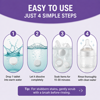 Comprimés nettoyants pour biberons 2g*8 – Vente en gros personnalisée – Produits de nettoyage sûrs pour biberons de bébé