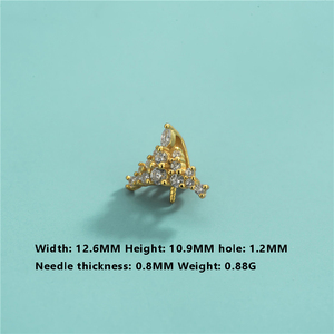 Pendentif Couronne en Argent Sterling S925 avec Zircon Blanc, Connecteur de Fermoir <span class=keywords><strong>pour</strong></span> Breloques de Bijoux DIY, <span class=keywords><strong>pour</strong></span> la Fabrication de Fermoirs de Pierres Précieuses et de Perles - Product Image 2