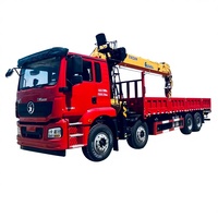Camion lourd Shacman 8*4 16T avec grue montée, idéal pour les travaux d'ingénierie et le transport de marchandises lourdes