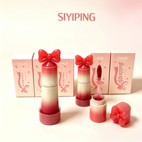 Gloss à lèvres crémeux au design nœud papillon, fini velours doux, non collant, résistant à l'eau, idéal pour le maquillage quotidien des lèvres des filles