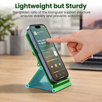 Support de téléphone de bureau en ABS, robuste, léger, portable, avec logo personnalisé, pour le bureau et la maison, fiable, stable, réglable, pliable