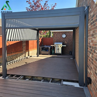 Pergola Bioclimatique Moderne ANCSEM à Toit Lamellé Électrique, Étanche, en Aluminium, avec Capteur de Pluie, pour Aménagement Paysager d'Hôtels Modernes
