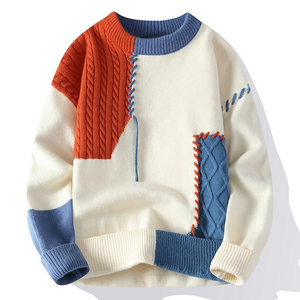 Pull en cachemire et <span class=keywords><strong>laine</strong></span> chaud décontracté à col rond et coupe ample pour <span class=keywords><strong>homme</strong></span> avec logo tricoté sur le devant YZ Automne Hiver - Product Image 3