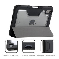 Fabrication usine Transparent Transparent Pu Cuir Pliable Béquille Antichoc Tablette Couvre Cas pour Ipad Mini 6 Couverture 8.3 Pouces