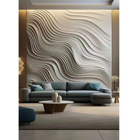 Panel Dinding 3D MDF Desain Khusus, Dapat Dicat, Tanpa Sambungan, Kuat, dan Dekoratif