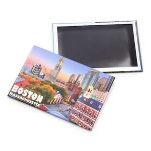 Aimants de réfrigérateur en étain personnalisés avec logo, souvenirs de Boston, cadeaux artisanaux, aimants photo en étain - Product Image 2