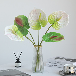 Flores Artificiales de Anturio, Grandes, de Seda, Alta Simulación, Decoración para Bodas y Hogar - Product Image 1