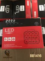 BAOBAO BB1416 Mini Système d'éclairage 12 LED 24W 4D 3 pouces Phares de travail LED blancs Lampe de vélo Phares de moto pour moto