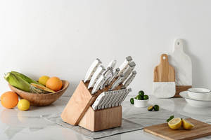 Premium All‑in‑One Professional 19 Piece Stainless Steel Kitchen <b>Knife</b> <b>Set</b> with Wooden Storage Block - Product Image 5