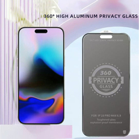JUNBO pour iPhone Duo 18 17 16 Pro Max Verre Trempé Confidentialité 360 Degrés 0.3 mm Haute Qualité Aluminium Anti-Poussière Filet Anti-Statique 150°C