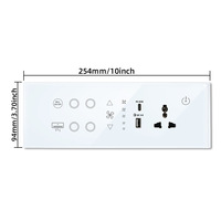 Prise intelligente multifonctionnelle WiFi/Zigbee 254 avec télécommande, interrupteur intelligent en verre trempé, indice de protection IP20, application de maison intelligente