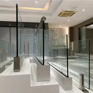Sistema de vidro laminado temperado, 8 + 8mm para uso externo, vidro e alumínio, canal u, sem moldura, balconia