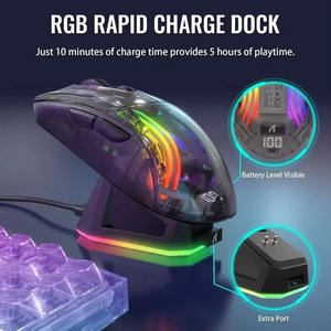 Ratón Inalámbrico para Juegos Attack Shark X2 Pro Tri Mode, Carcasa Transparente, Sensor PAW3212, 4000 DPI, Carga Magnética - Product Image 2