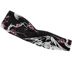 Manchon de bras de cyclisme unisexe avec imprimé mont Fuji et fleurs de cerisier, protection anti-UV pour les sports de plein air pour adultes - Product Image 2