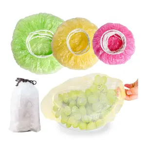 Disposable Poly Plastic Bowl Covers for Food 12, Clear Plastic Food Covers  Pack of 100 