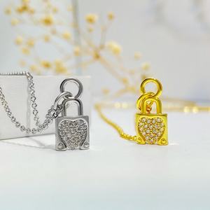 Collares de Moda con Circonita Cúbica Brillante, Joyería Chapada en Oro de 18K, Collar con Cierre de Corazón para Mujer - Product Image 4