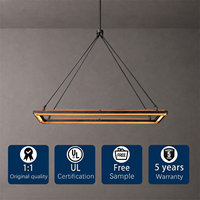 Lustre linéaire LED en fer forgé de 50 pouces pour salle à manger, éclairage de table longue, projet de contract, homologué ETL, éclairage personnalisé pour la maison