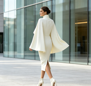 Ensemble deux pièces pour femmes, col roulé à manches longues, robe moulante midi élégante, <span class=keywords><strong>robes</strong></span> <span class=keywords><strong>de</strong></span> <span class=keywords><strong>soirée</strong></span> formelles, <span class=keywords><strong>robes</strong></span> <span class=keywords><strong>de</strong></span> fête pour femmes - Product Image 3