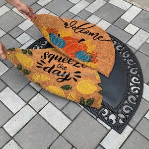 Tapis de porte en caoutchouc et fibre de coco interchangeables pour l'entrée, avec cadre et base - Product Image 2