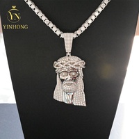 Pendentif Jésus en argent sterling plaqué or 18 carats pour homme, bijoux sertis de diamants, pendentif personnalisé pour rappeur, testeur de diamants
