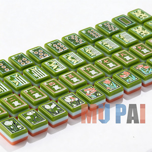 3-Layer Mung Bean Sand American Mahjong Set Hand-Painted Acrylic Tiles in Stock <b>Gambling</b> Table Mahjong Tables - Product Image 2