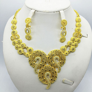 Lotus real gold 24K Dubai jewelry set Oro24K jewelry bridal jewelry set