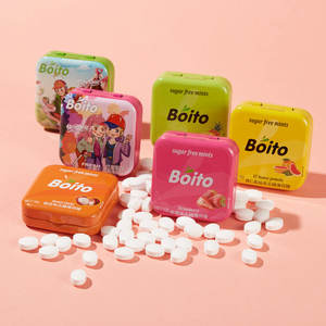 Caja de lata de dibujos animados de menta afrutada rica en vitamina C, paquete pequeño portátil, caramelo de menta dulce fresco y fuerte - Product Image 2