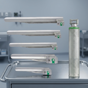 Ensemble de laryngoscopes chirurgicaux à fibre optique Grip Miller, qualité allemande, acier inoxydable, instruments d'anesthésie manuels, 5 pièces, ORL - Product Image 4