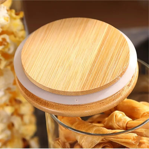 Frasco de Vidrio de Borosilicato de Lujo con Tapa de Bambú para Uso en la Cocina - Frascos para Especias, Portavelas - Product Image 5