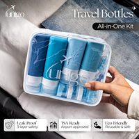Kit de Voyage Réutilisable Conforme TSA pour Importateurs : Pochette et Bouteilles en Silicone pour Articles de Toilette – Fabrication OEM
